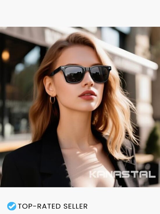 Retro Square Polarized Sunglasses UV400 Acetate Trendy Unisex Shades main image 6